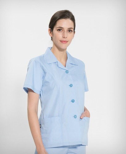 TC45수 스판덱스 여성 위생복 반팔 셔츠 제작은 티팜