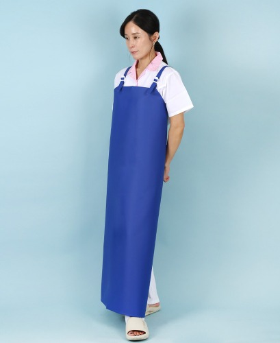 유폼 코팅방수 무광 우레탄 H형 단색 앞치마(대) 블루 제작은 티팜
